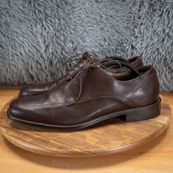 Johnston & Murphy Dress Shoes SZ 11 M Oxford Brown Leather Casual Round 59-12000 - Picture 3 of 7